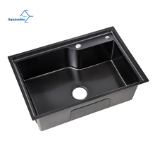 Topmount Single Bowl 29 x 18-дюймовый падение ручной работы из нержавеющей стали кухонная раковина 18 калибра.